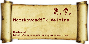 Moczkovcsák Velmira névjegykártya